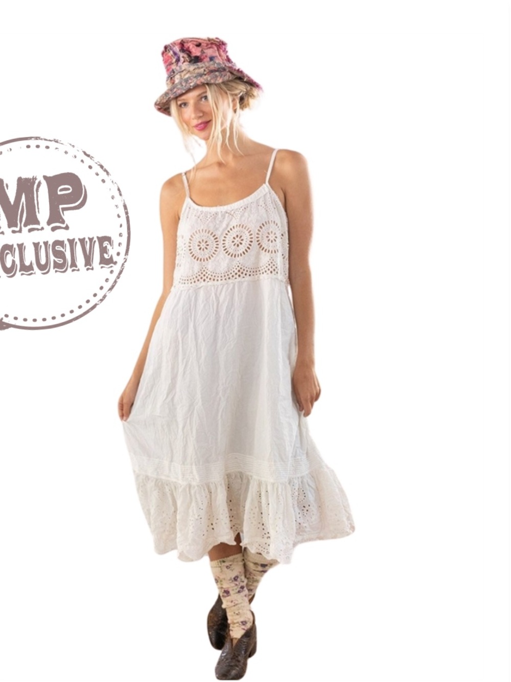 Magnolia Pearl White Eyelet Lula Style Tank Dress - Picture 2 of 12